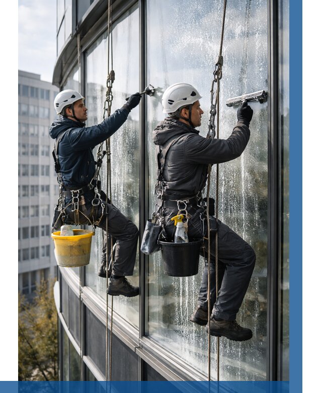 Мойка панорамных окон в Прокопьевске от 362 р. заказать у ВЫСОТНИК-Прк