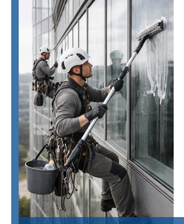 Высотная мойка сплошного остекления с выездом в Прокопьевске