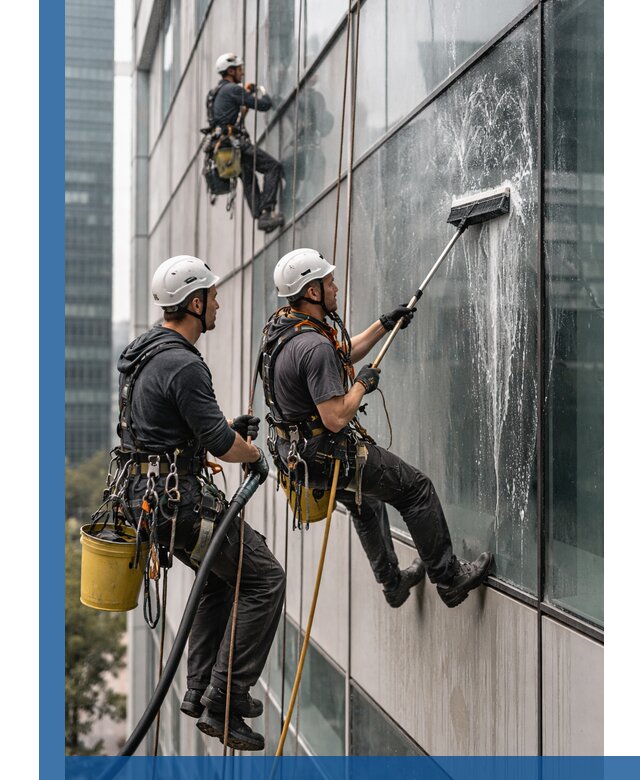 Профессиональная высотная мойка фасадов зданий в Прокопьевске