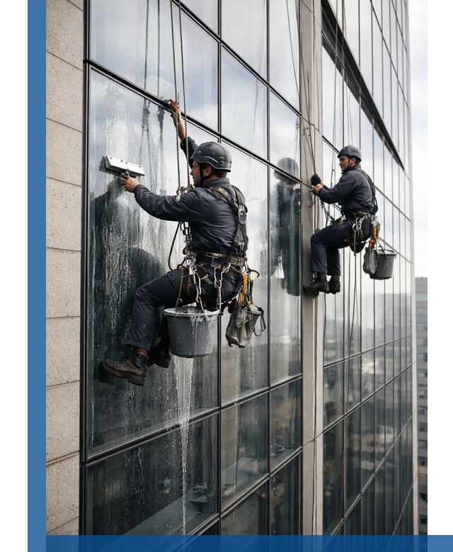 Профессиональная мойка стеклянных фасадов зданий в Прокопьевске