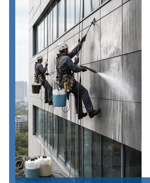 Профессиональная мойка вентилируемых фасадов в Прокопьевске