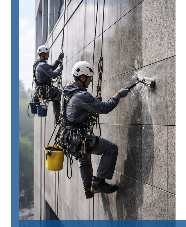 Профессиональная мойка фасада из керамогранита в Прокопьевске