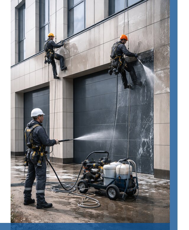 Послестроительная мойка фасада в Прокопьевске от 310 р. | ВЫСОТНИК-Прк