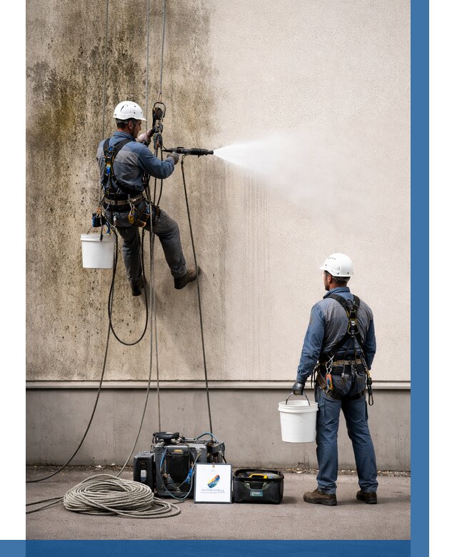 Очистка фасада от плесени в Прокопьевске от 310 р. | ВЫСОТНИК-Прк