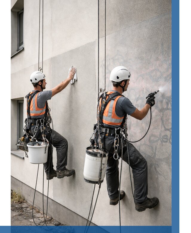 Антиграффити покрытие фасада в Прокопьевске от 620 р. | ВЫСОТНИК-Прк