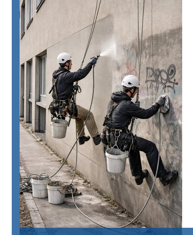 Антиграффити покрытие фасада с защитой от надписей в Прокопьевске