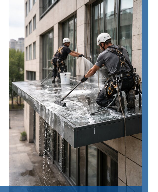 Мойка козырьков и навесов в Прокопьевске от 3618 р. | ВЫСОТНИК-Прк