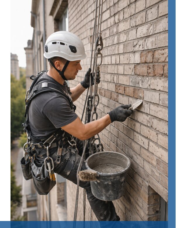 Ремонт кирпичной кладки фасада в Прокопьевске от 1861 р. | ВЫСОТНИК-Прк