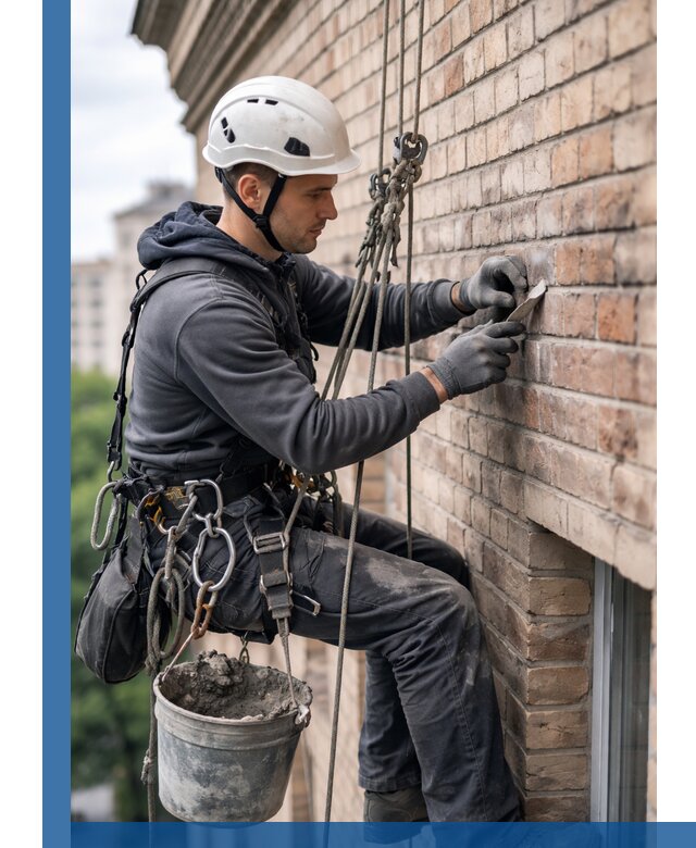 Качественный ремонт кирпичной кладки фасада в Прокопьевске с гарантией