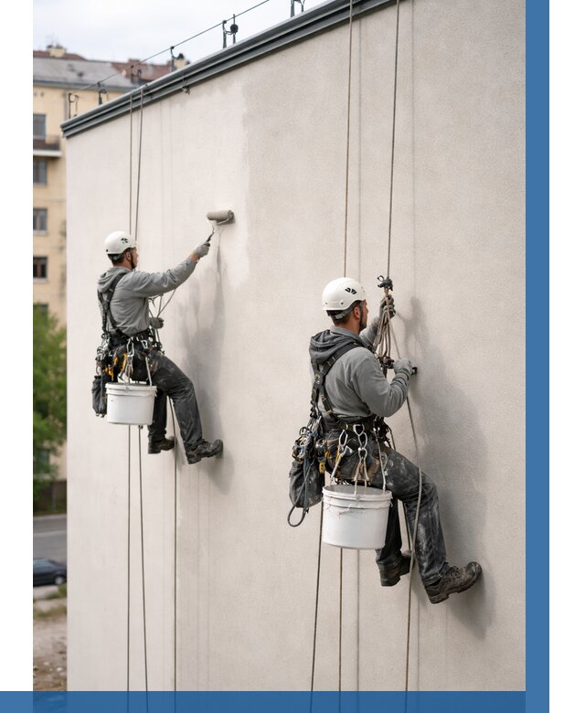 Покраска оштукатуренного фасада в Прокопьевске от 331 р. | ВЫСОТНИК-Прк