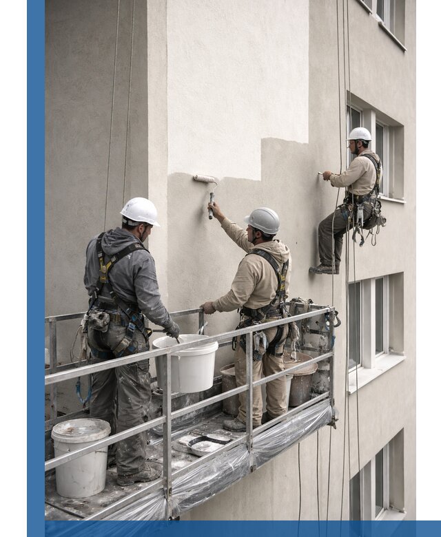 Покраска оштукатуренного фасада в Прокопьевске под ключ с гарантией