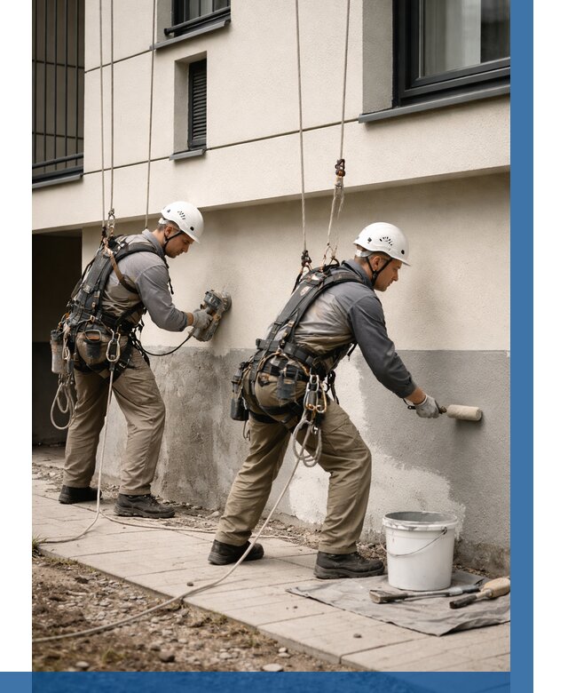 Окраска цоколя здания в Прокопьевске от 465 р. под ключ | ВЫСОТНИК-Прк