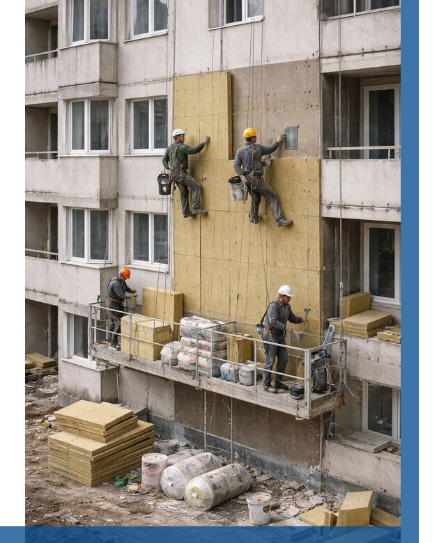 Утепление фасада минватой в Прокопьевске от 1551 р. | ВЫСОТНИК-Прк