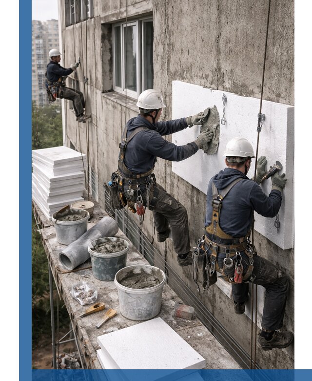 Утепление фасада пенополистиролом в Прокопьевске под ключ