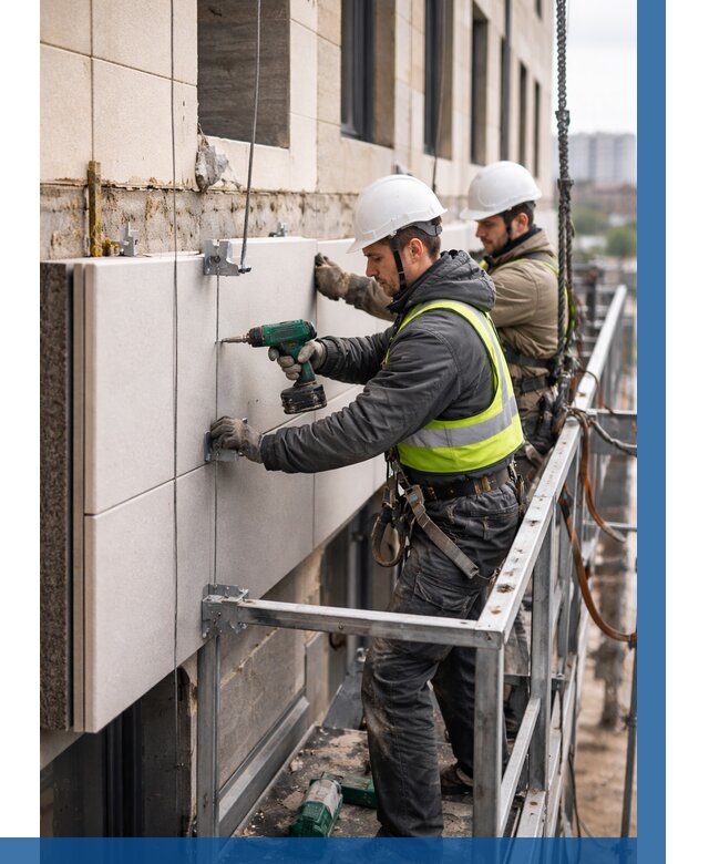 Монтаж фасадных термопанелей в Прокопьевске от 1551 р. | ВЫСОТНИК-Прк