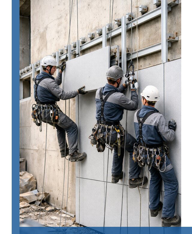 Монтаж вентилируемого фасада в Прокопьевске под ключ с гарантией качества