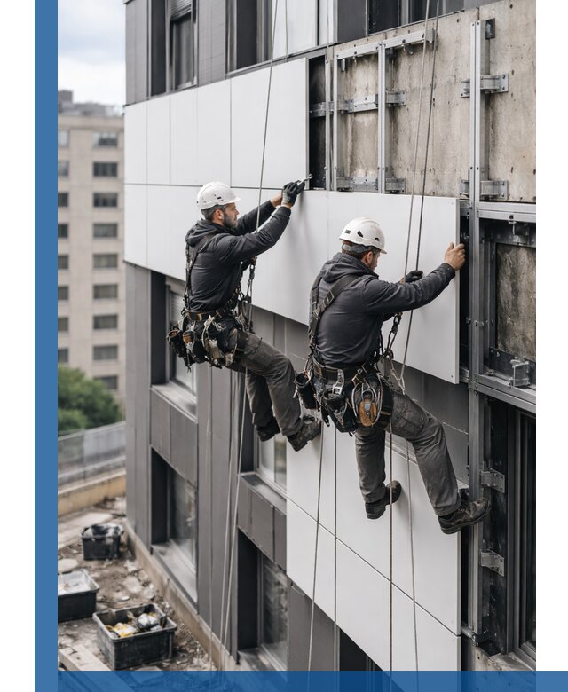 Монтаж композитных панелей фасада в Прокопьевске под ключ