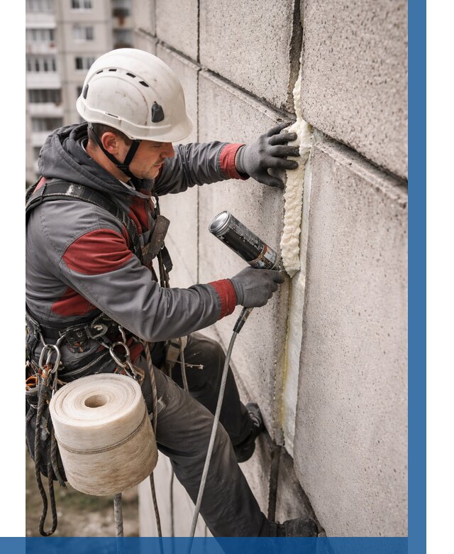 Утепление межпанельных швов в Прокопьевске от 724 р. | ВЫСОТНИК-Прк