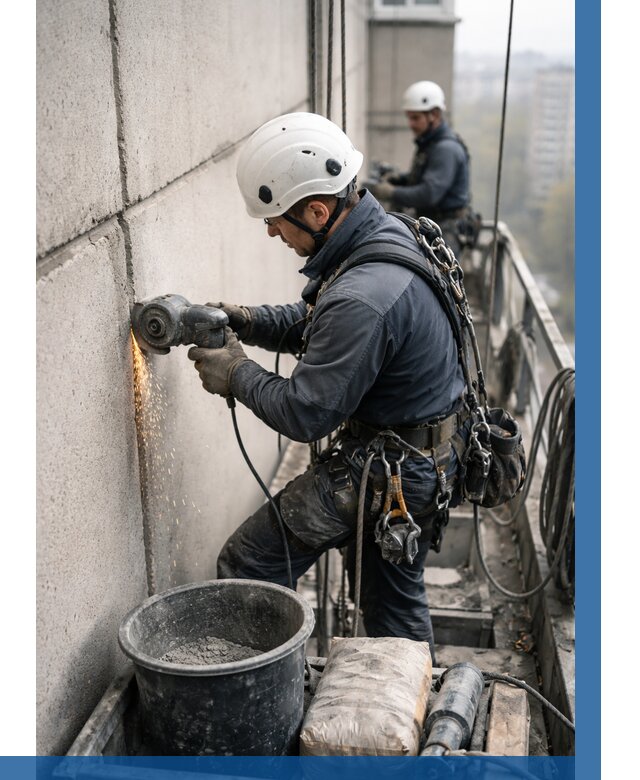 Штробление межпанельных швов в Прокопьевске от 1240 р. | ВЫСОТНИК-Прк