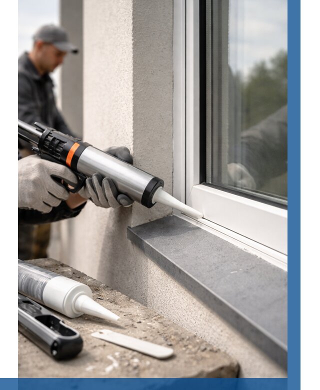 Герметизация монтажных швов окон в Прокопьевске от 672 р. | ВЫСОТНИК-Прк