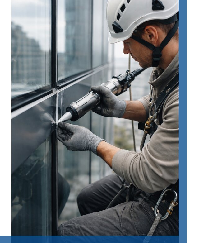 Герметизация стыков витража в Прокопьевске от 1240 р. | ВЫСОТНИК-Прк