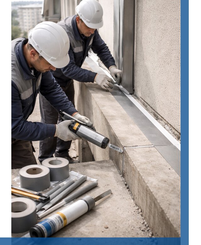 Герметизация примыкания балкона в Прокопьевске от 4652 р. | ВЫСОТНИК-Прк