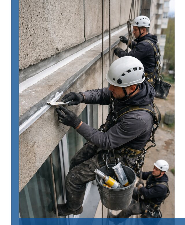 Герметизация примыкания балкона в Прокопьевске под ключ с гарантией