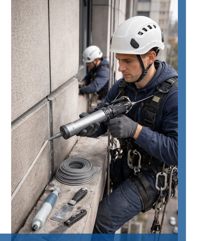 Герметизация деформационных швов фасада в Прокопьевске от 724 | ВЫСОТНИК-Прк