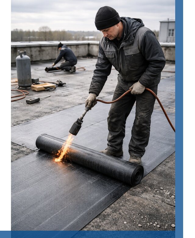 Ремонт наплавляемой кровли в Прокопьевске от 724 р. | ВЫСОТНИК-Прк