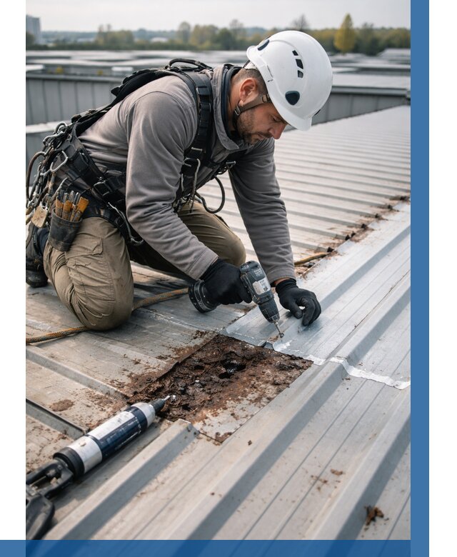 Ремонт профнастила на кровле в Прокопьевске от 724 р. | ВЫСОТНИК-Прк