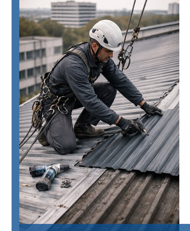 Ремонт профнастила на кровле в Прокопьевске, работы под ключ