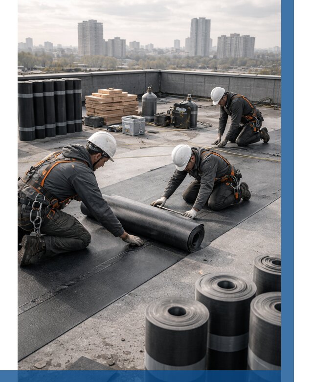 Монтаж мягкой кровли под ключ в Прокопьевске от 465 р. | ВЫСОТНИК-Прк