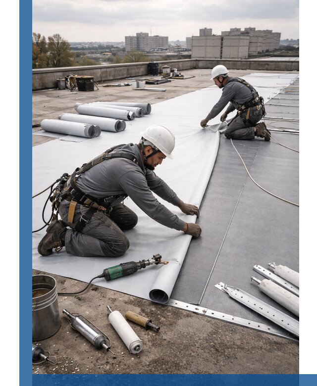 Монтаж мембранной кровли в Прокопьевске для промышленных зданий