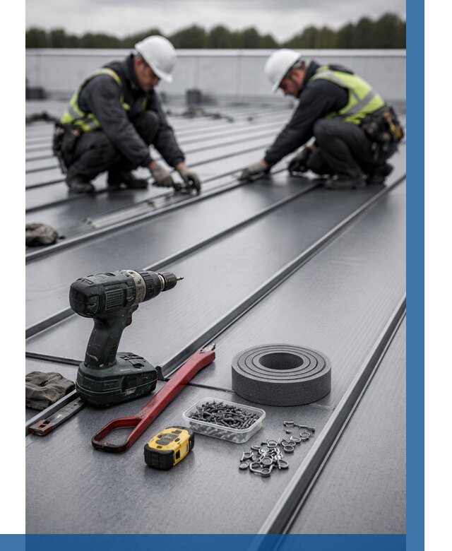 Монтаж фальцевой кровли в Прокопьевске от 1861 р. | ВЫСОТНИК-Прк