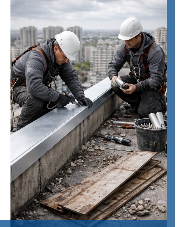 Замена парапетных крышек под ключ в Прокопьевске от 1240 р. | ВЫСОТНИК-Прк