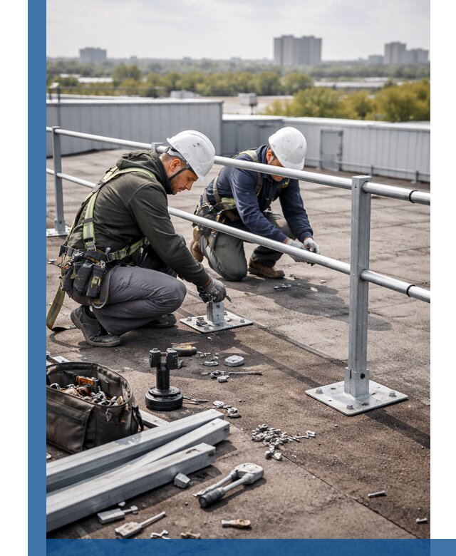 Монтаж кровельного ограждения в Прокопьевске под ключ с гарантией