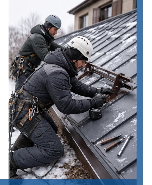 Монтаж снегозадержателей в Прокопьевске от 465 р. | ВЫСОТНИК-Прк