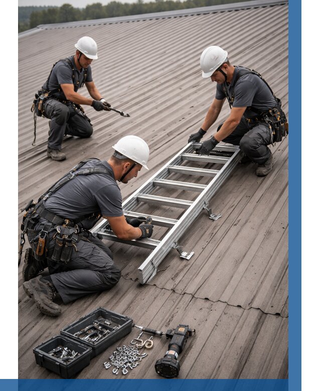 Монтаж кровельной лестницы в Прокопьевске от 4652 р. | ВЫСОТНИК-Прк