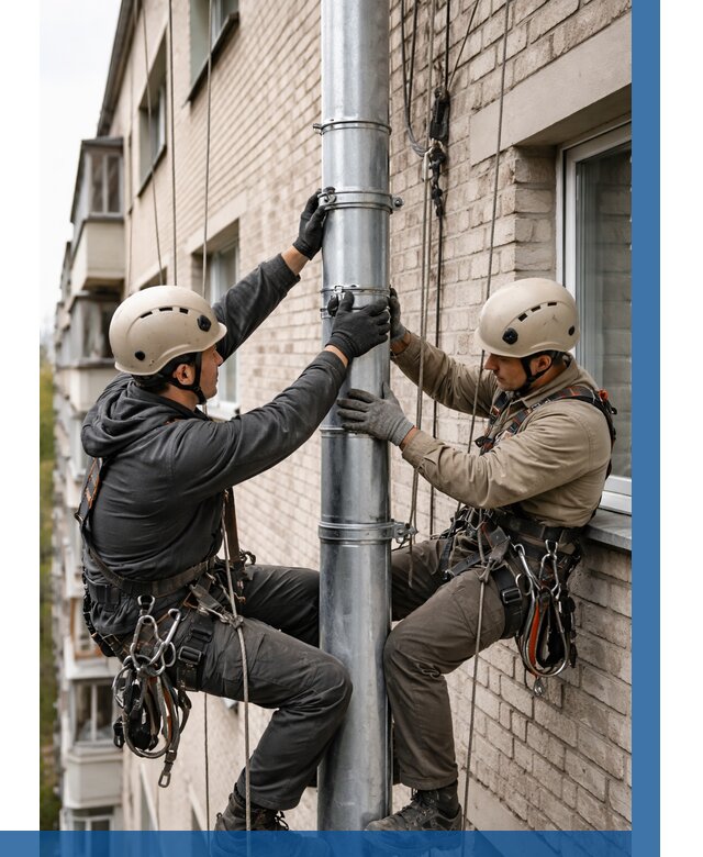 Замена водосточных труб в Прокопьевске от 6719 р. | ВЫСОТНИК-Прк