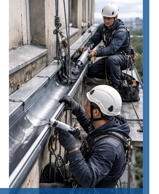 Ремонт водосточных желобов в Прокопьевске от 6719 р. | ВЫСОТНИК-Прк