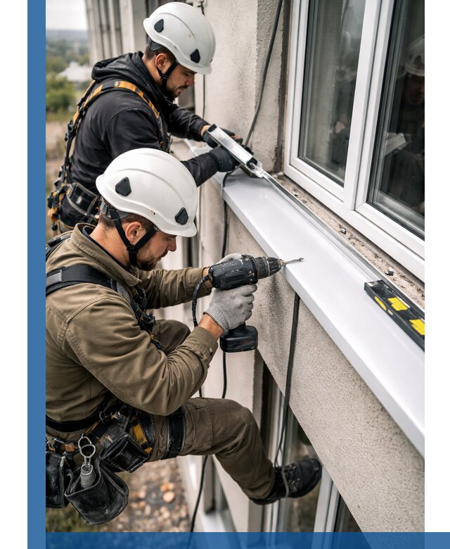 Профессиональный монтаж оконных отливов и отведения воды в Прокопьевске