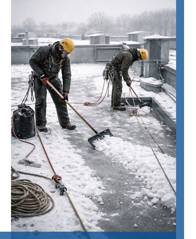 Очистка крыши от снега в Прокопьевске от 7753 р. | ВЫСОТНИК-Прк