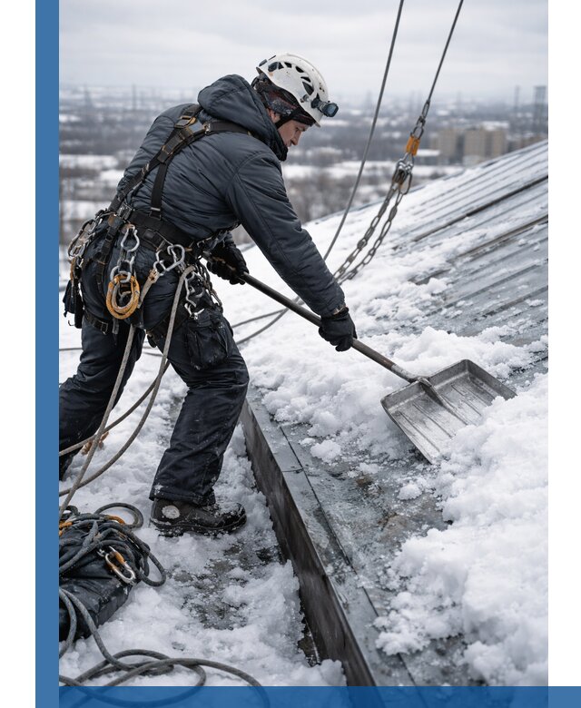 Профессиональная очистка кровли от снега и наледи в Прокопьевске