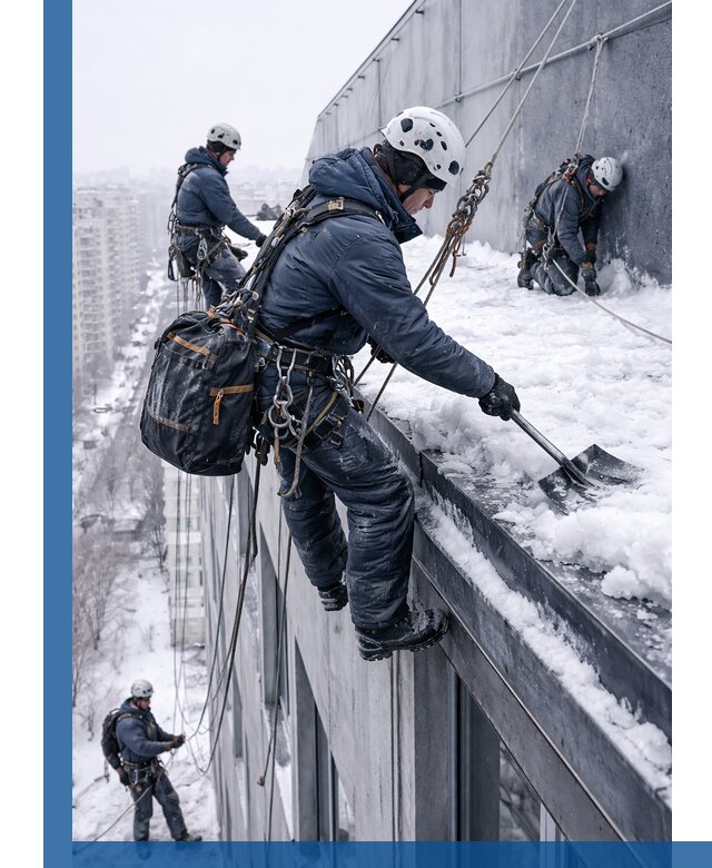 Абонентское обслуживание кровли зимой в Прокопьевске регулярный уход