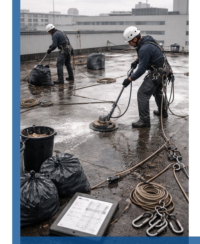 Плановая очистка кровли по графику в Прокопьевске для безопасности