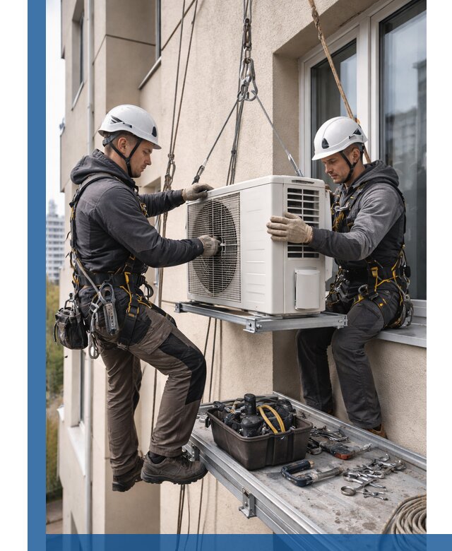 Перенос внешнего блока кондиционера в Прокопьевске с монтажом и крепежом