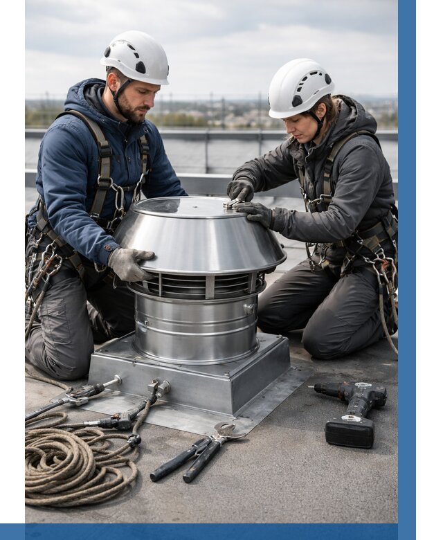 Установка дефлекторов на кровле в Прокопьевске от 4652 р. | ВЫСОТНИК-Прк