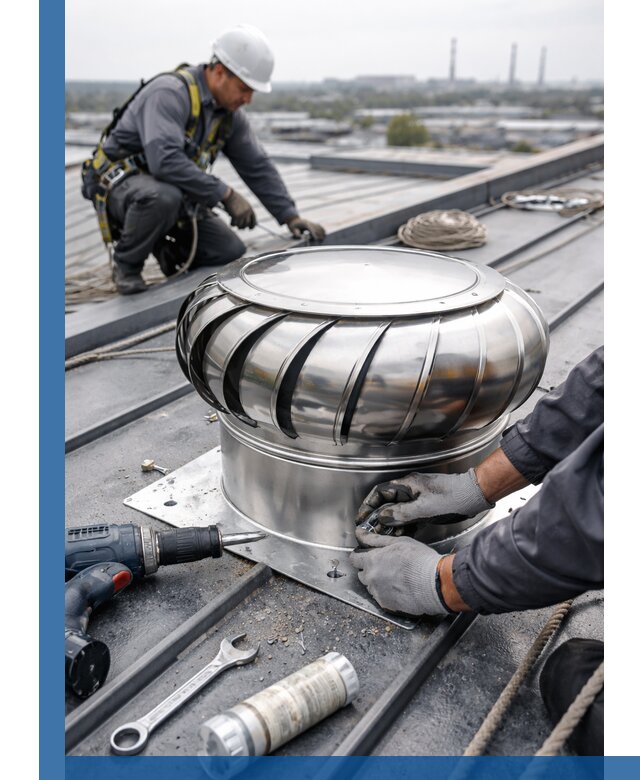 Установка дефлекторов на кровле в Прокопьевске профессионально