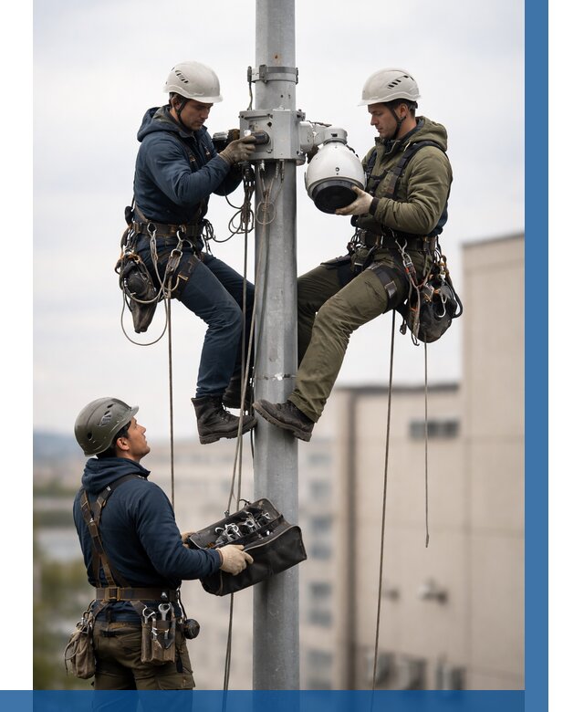 Установка видеокамер на мачте в Прокопьевске от 8786 р. | ВЫСОТНИК-Прк