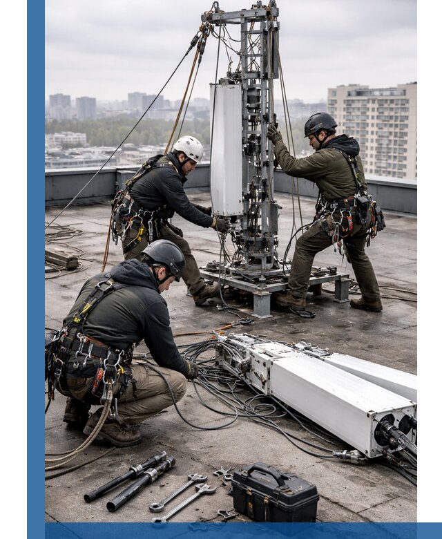 Демонтаж антенн на крыше зданий в Прокопьевске с гарантией